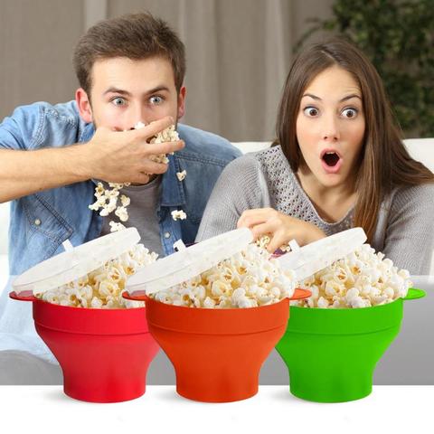 The Original Microwave Popcorn Maker Silicone Popcorn Bucket Bowl