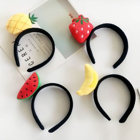 Kids Fruit Series Plush Cloth Wrapped Headband Colorful Cute 3D Cartoon Watermelon Strawberry Toy Decor Hair Hoop Sweet Headwear ► Photo 1/6