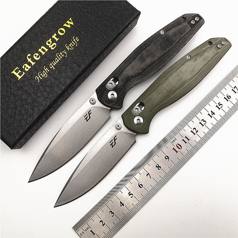 Eafengrow 966 Bearfly D2 Folding Knife Micarta Handle Utility Camping Kitchen Hunting Outdoor Pocket Knife EDC ► Photo 1/1