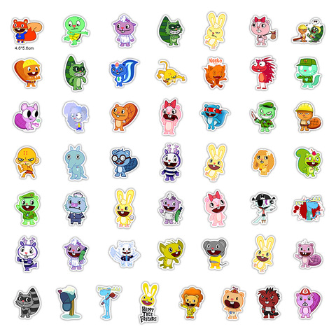 50PCS Happy Tree Friends cute cartoon waterproofStickers For Car Laptop PVC Backpack Home Decal Pad Bicycle DIY waterproof Decal ► Photo 1/5