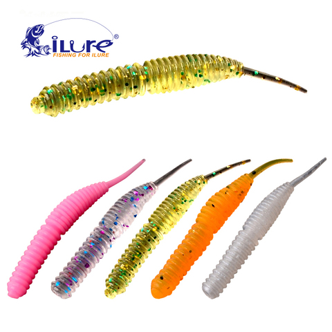 iLure 60 Pcs/lot 60mm 1.2g Fishy Smell Soft Fishing Lure Seabass Artificial Bait Silicone Worm Shad Eel Needfish Fishing Tackle ► Photo 1/6