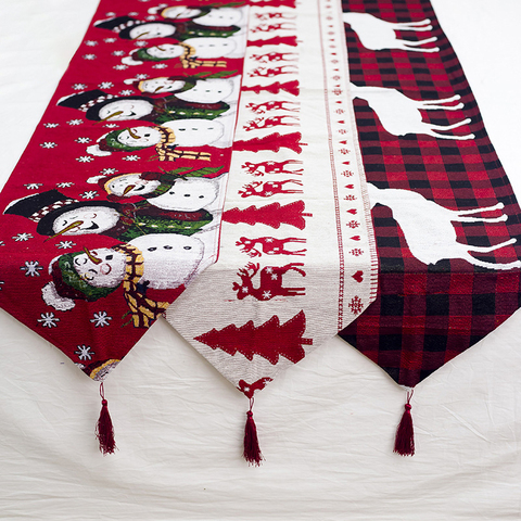 Christmas Gift Linen Elk Snowman Table Runner Merry Christmas Decor for Home 2022 Xmas Ornaments New Year's Decor 2022 Navidad ► Photo 1/6