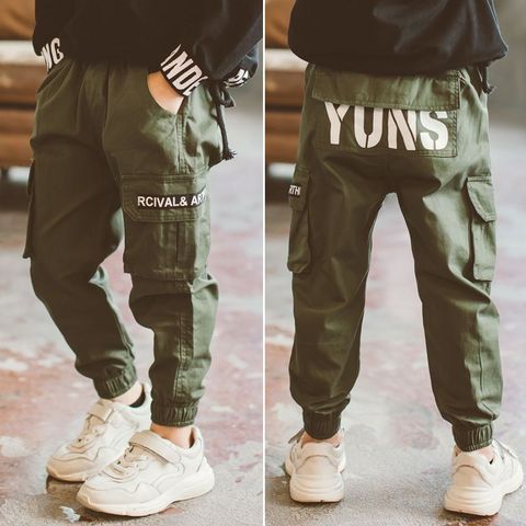 Kid Pants For Boys cargo Pant Letters  Autumn Kids Pants Casual Kids Clothes Winter Teenage Boys Clothing For 4 6 8 12 14 Years ► Photo 1/3