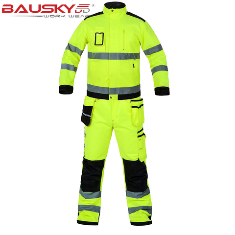 Men's Wear clothes Men Reflective Raincoat Set Coat Pants Orange Outdoor Waterproof Work Clothes Reflective Jacket Pants ► Photo 1/6