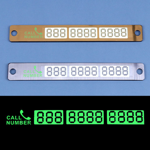 1PC Car Styling Telephone Number Card Night Luminous Temporary Car Parking Card Suckers Phone Number Card ► Photo 1/6