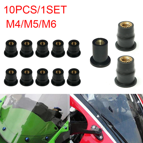 10pcs/set M4/M5/M6 Rubber Well Nuts Blind Fastener Windscreen Windshield Fairing Cowl ► Photo 1/6