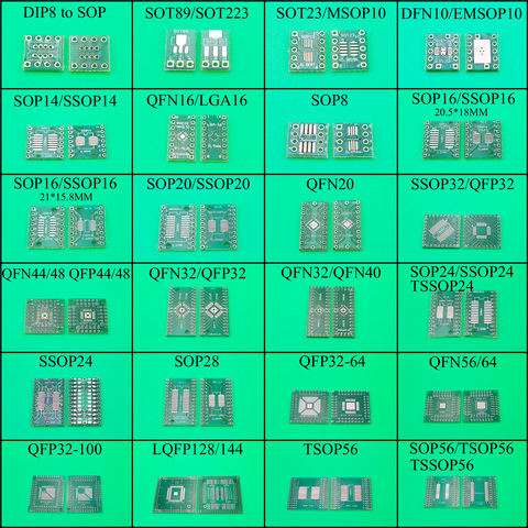 YuXi QFN44 48 QFP32 QFN32 SOP24/SSOP24 QFN56/64 SOP56/TSOP56 to DIP24/32/40/48/64/100 Transfer Board DIP Pin Board Pitch Adapter ► Photo 1/1