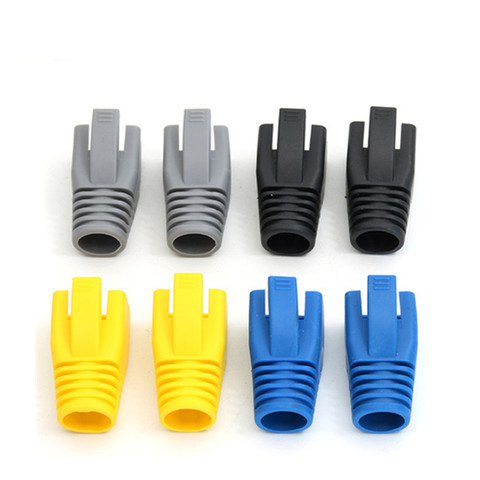 RJ45 Caps Protective Case Cat6a Cat7 RJ45 Network Ethernet Cable Connectors Cat7 TPU Boots Sheath Protective Sleeve Bush 100 pcs ► Photo 1/6