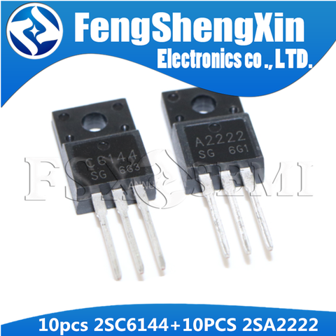 20pcs/lot  New  2SA2222 & 2SC6144 TO-220F  (10 x A2222 + 10 x C6144)  Silicon PNP Power Transistor ► Photo 1/1