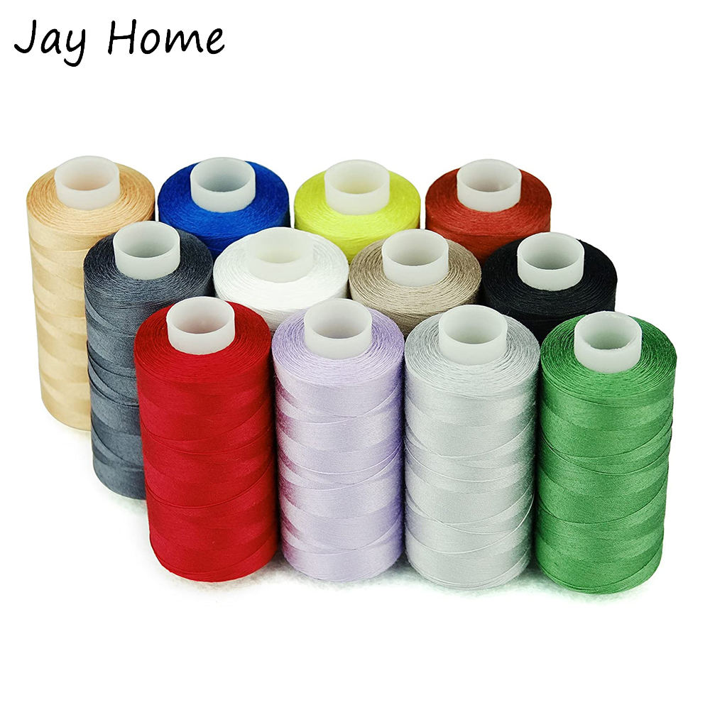 2PCS 500M Strong and Durable Sewing Threads for Sewing Polyester Thread  Clothes Sewing Supplies Accessories White Black
