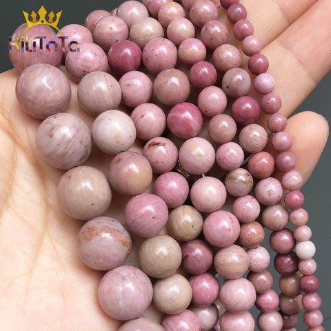 Natural Stone Red Rhodonite Round Loose Spacer Beads For Jewelry Making DIY Bracelet Earrings Accessories 15'' 4/6/8/10/12mm ► Photo 1/6