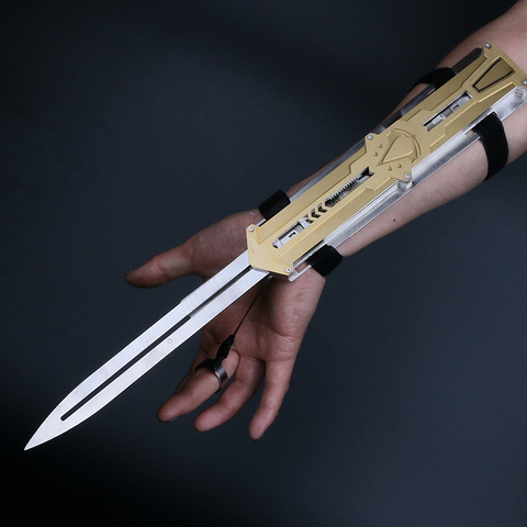 Metal Blade Hidden Blade Sleeve Sword Action Figure Hidden Blade Stainless Steel Weapon Sleeve Sword Can Pop Up Kids Toys ► Photo 1/6