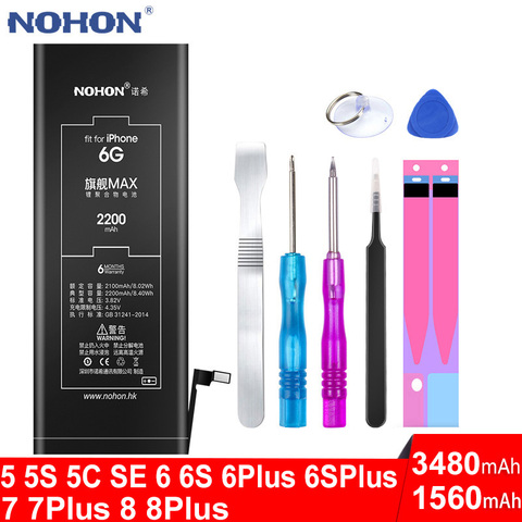 NOHON High capacity Battery For iPhone 6 S 6S 5 5S 5C SE 7 8 Plus 6Plus 7Plus 8Plus I iPhone5 iPhone6 iPhone7 iPhone8 Free Tools ► Photo 1/6