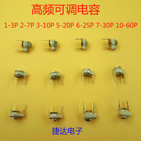 10PCS -1lot   Small ceramic trimmer capacitor adjustable capacitor 1-3P 3-10P 5-20P 6-25P 7-30P 10-60P 70P ► Photo 1/1