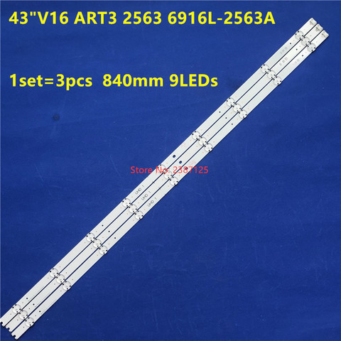 LED strip 9 lamp for 43''V16 ART3 2563 REV2.3 2-UHD1 6916L- 2563 43LH604V 43uH6500 lc430dgg LC430DUE fj m1 A1 43UH676V -43UH650V ► Photo 1/6