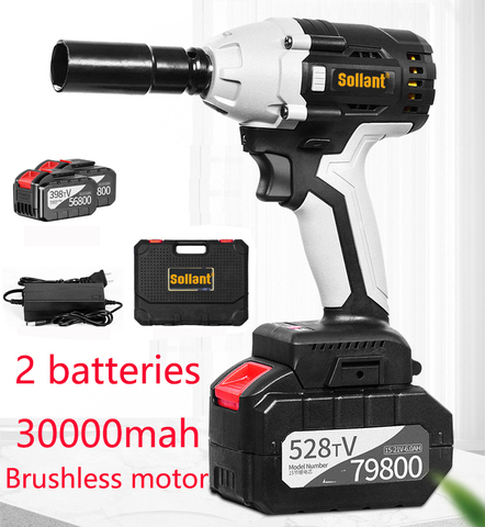 Sollant 30000mah Electric Impact Wrench Corded 1/2-Inch , 680N.m Max Torque, 3800rpm speed, Two-Direction Rocker Switch ► Photo 1/6