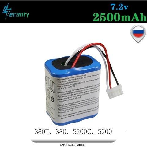 Original 7.2V 2500mAh Battery for iRobot Roomba Braava 380 380T Mint 5200c Ni-MH 2500mAh 2.5Ah 7.2v Rechargeable battery 1Pcs ► Photo 1/4