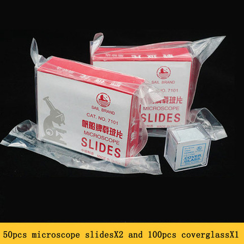 100 pcs Microscope Slides and 100 pcs Cover Glass for Preparation of Specimen Microscope Slides Glass Cover Slips Lancet ► Photo 1/6