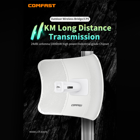 COMFAST CF-E317A 5.8G 10KM 2*24dBi Wireless Bridge Outdoor 300Mbps Router Signal Booster CPE WiFi Repeater Extender Router IP65 ► Photo 1/6