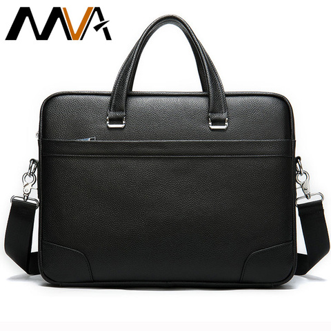MVA men's briefcase/genuine Leather messenger bag men leather/business  laptop office bags for men briefcases