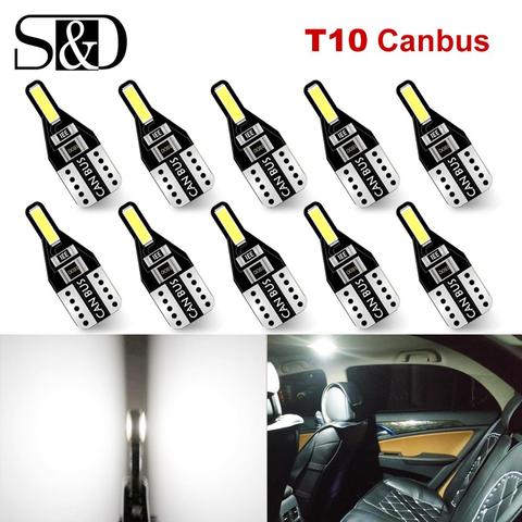 10Pcs W5W T10 LED Light Bulbs Car Interior Dome Light Trunk Lamp Parking Lights Error Free 12V 6000K ► Photo 1/6