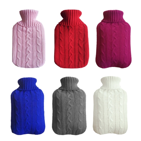 2000ML Knitted Cover Hot Water Bottle Anti-scald Hot-water Bag Hand Warmer  ► Photo 1/6