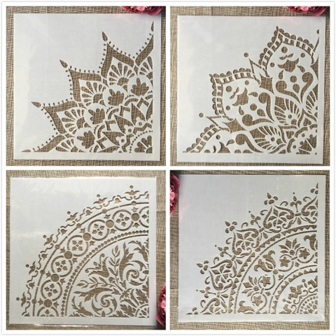 30*30cm Mandala 1/4 Wheel Round Geometry DIY Layering Stencils Painting Scrapbook Coloring Embossing Album Decorative Template ► Photo 1/5