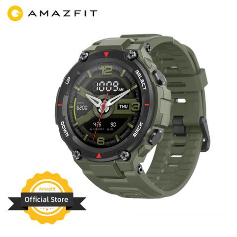 In Stock 2022 CES Amazfit T-rex T rex Smartwatch 5ATM 14 Sports Modes Smart Watch GPS/GLONASS MIL-STD for iOS Android phone ► Photo 1/6