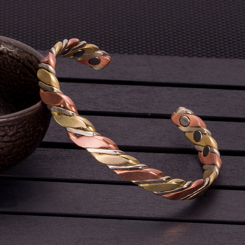 Vinterly Twisted Copper Bracelets for Women Rose Gold-color Health Energy Magnetic Copper Adjustable Cuff Bracelets & Bangles ► Photo 1/6