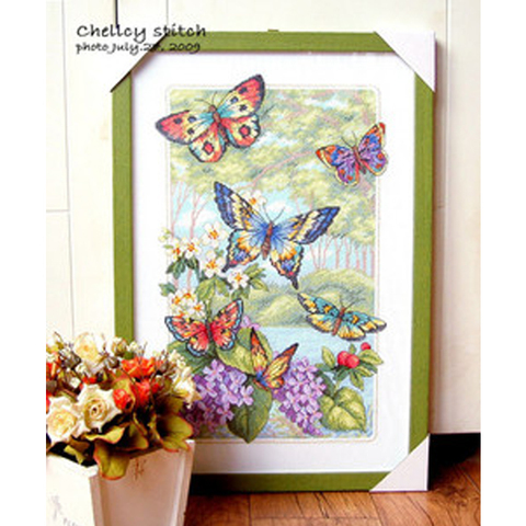 Gold Collection Lovely Counted Cross Stitch Kit Butterfly Forest Butterflies and Flower dim 35223 ► Photo 1/4