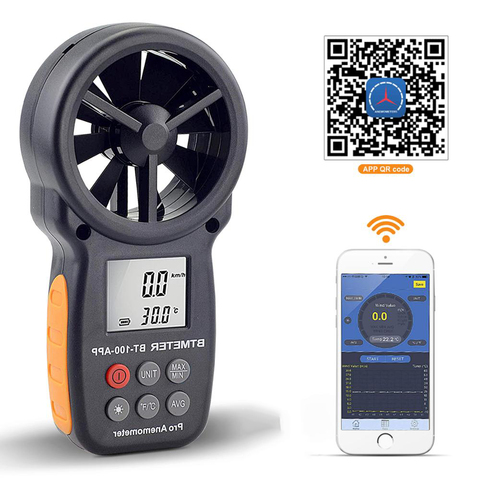 BTMETER BT-100-APP,Digital Anemometer Tester With Mobile APP Wind Speed Measurement Meter Measure Temperature Tester tools ► Photo 1/6
