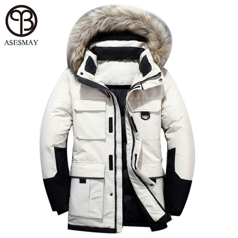 2022 men down jacket and coat high quality winter men‘s parka fur hooded long male thick warm goose feather tracksuit outerwear ► Photo 1/6