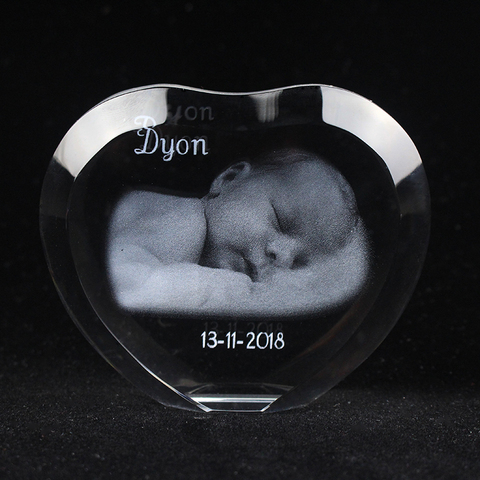 Custom Heart Crystal Sculpture Photo Frame With Your Image Engraved Photo Album Personalized Family Wedding Pets Souvenirs ► Photo 1/5