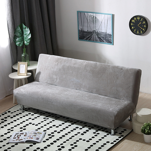 Plush fabric Fold Armless Sofa Bed Cover Folding seat slipcover Thicker covers Bench Couch Protector Elastic Futon Cover winter ► Photo 1/6
