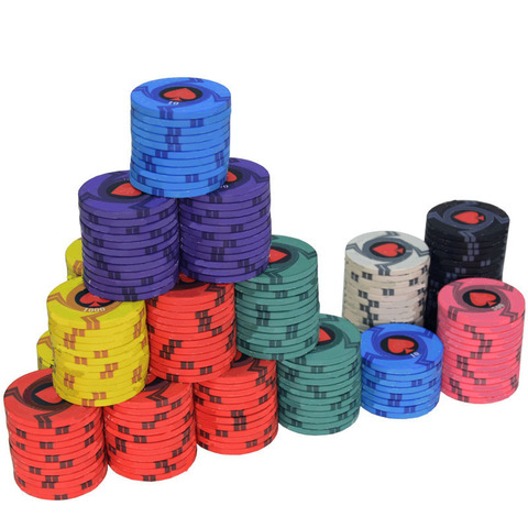 New Ceramic Poker Chip Texas Poker Chips Professional Casino European Poker Chips Set Round Poker Coins 5pcs/Lot ► Photo 1/6