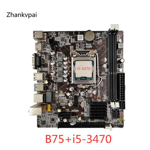 B75 LGA 1155 Motherboard set with Intel Core I5 3470CPU  SATA III USB 3.0 VGA HDMIComputer motherboard combo ► Photo 1/6