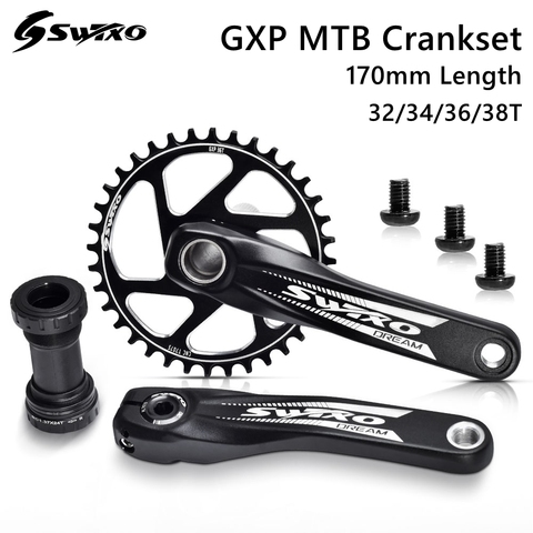 2022 SWTXO  Bicycle Crankset 170mm MTB GXP Crank Bottom Bracket Chainring 32T 34T 36T 38T for SHIMANO SRAM XX1 XO1 X1 GX XO X9 ► Photo 1/6