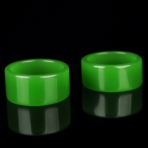 Natural green Hetian Jade Ring Chinese Jadeite Amulet Fashion Charm Jewelry Hand Carved Crafts Gifts for Women Men ► Photo 1/5