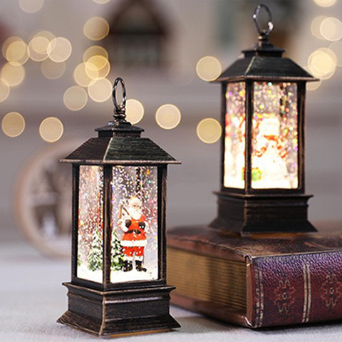 2022 The Best Gift LED Christmas Crystal Lights Rotate Glitter Xmas Small Lantern Battery-powered Lamp For New Year ► Photo 1/6