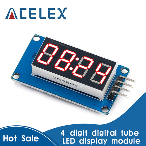 TM1637 4 Bits Digital LED Display Module For arduino 7 Segment 0.36Inch Clock RED Anode Tube Four Serial Driver Board Pack ► Photo 1/6