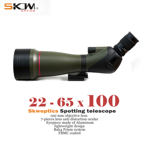 Free Shipping! SKWoptics 22-65X100, Spotting telescope & with Simple steel tripod  for birdwatching hunting  bak4 ► Photo 1/1