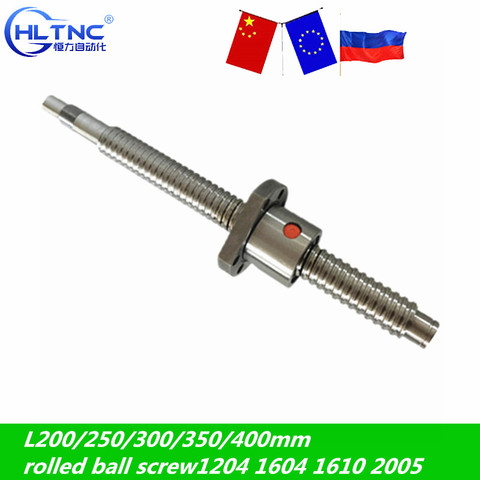 L200/250/300/350/400mm rolled ball screw C7 with 1204 1604 1610 2005 flange single ball nut BK/BF end machined CNC ► Photo 1/6
