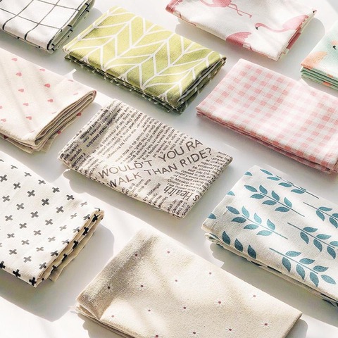 Plaid Cotton Placemat Fabric Table Mats Napkins Simple Design Japanese Fashion Style Tableware Kitchen Tool ► Photo 1/6