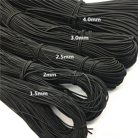 Black Elastic String for Bracelets 1.5 mm Elastic Cord Thread for