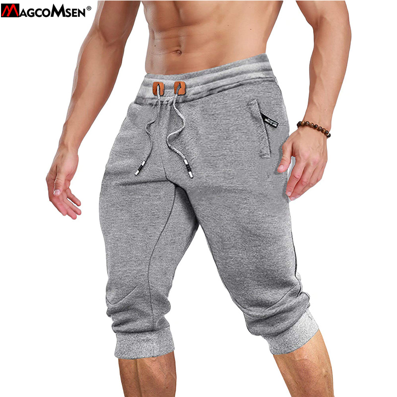 MAGCOMSEN Men's Joggers Sweatpants Open Bottom Workout Gym Running Pants with Zipper Pockets