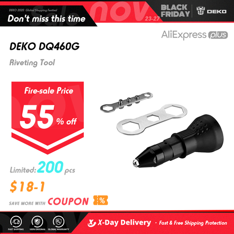 DEKO DQ460G Electric Rivet Nut Gun Riveting Tool Drill Adaptor Insert Nut ► Photo 1/6