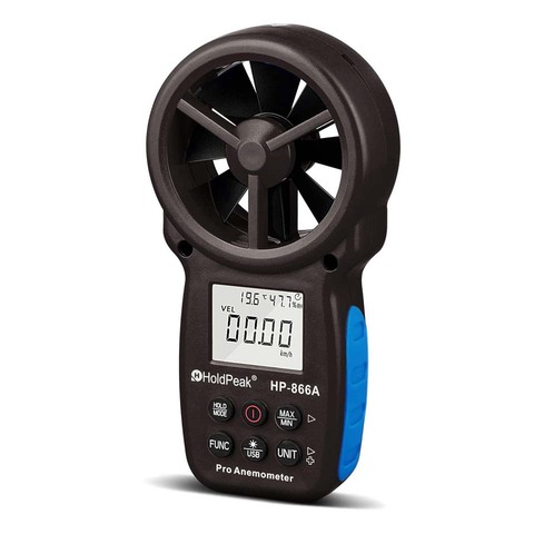HoldPeak 866A Digital Anemometer - Wind Speed Meter Measures Wind Speed,Temperature,Wind flow with Data Hold & USB ► Photo 1/6