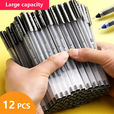 12 PCS Gel pens Large Capacity No-Refill Fine point 0.5mm Smooth writing Fast dry Blue ballpoint pen for school&office writing ► Photo 1/6