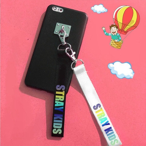 Straykids Keychain Laser Lanyard Ribbon Key Chains Letter  Printed Keyring Accessories for Men Women ► Photo 1/6