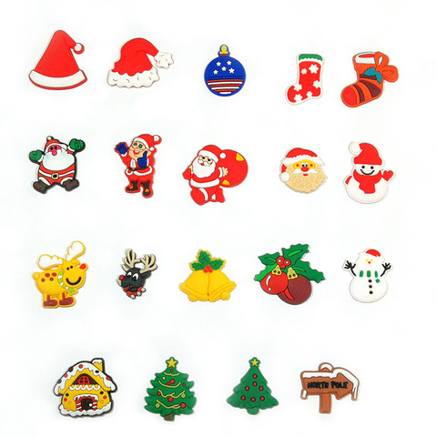 1PCS  Cartoon Merry Christmas Present PVC Shoe Charms Shoe Buckles bebes Accessories Fit For Croc JIBZ as kids Gift ► Photo 1/3